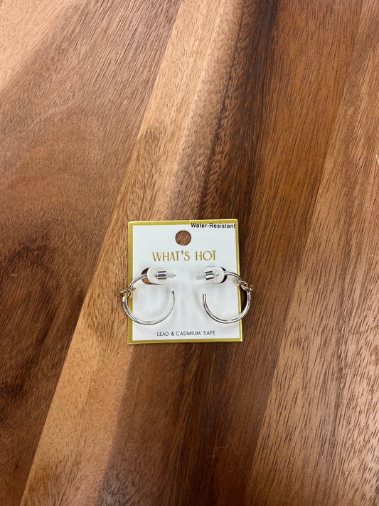 Water Resistant Gold Knot Silver Earring