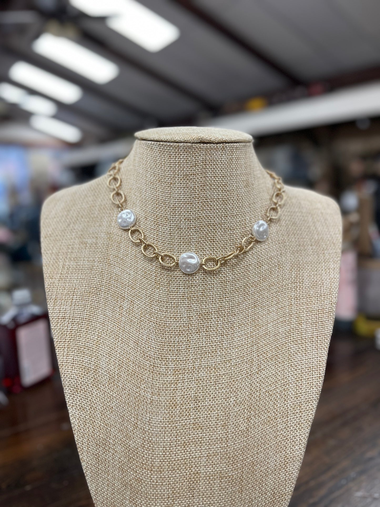 Pearl Coin With Gold Chain