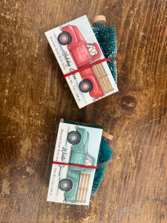 Goat Milk Soap Bar With Christmas Tree