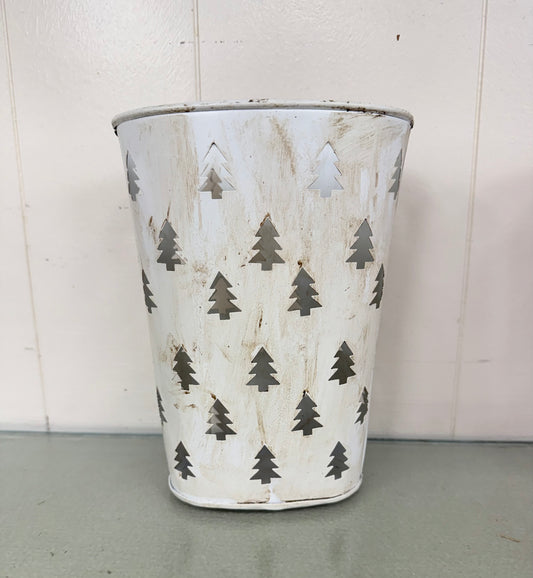 Large Christmas Tree Metal Tins