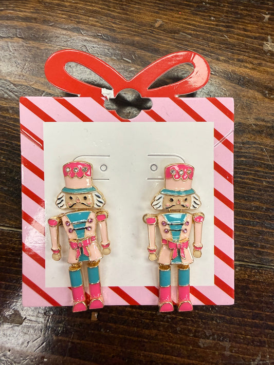 Pink & Blue Nutcracker Earrings