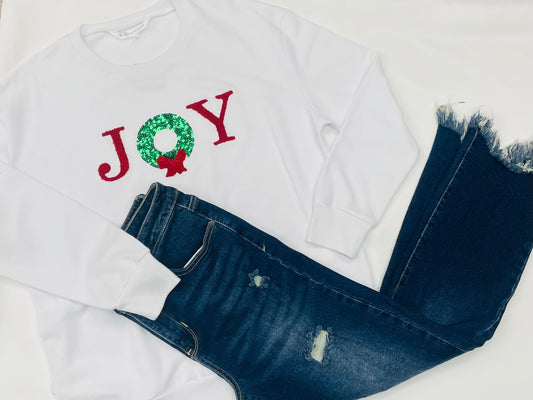 Grand Joy Wreath Sequin Sweatshirt