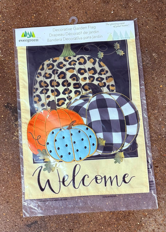 Mixed Print Pumpkins Garden Flag