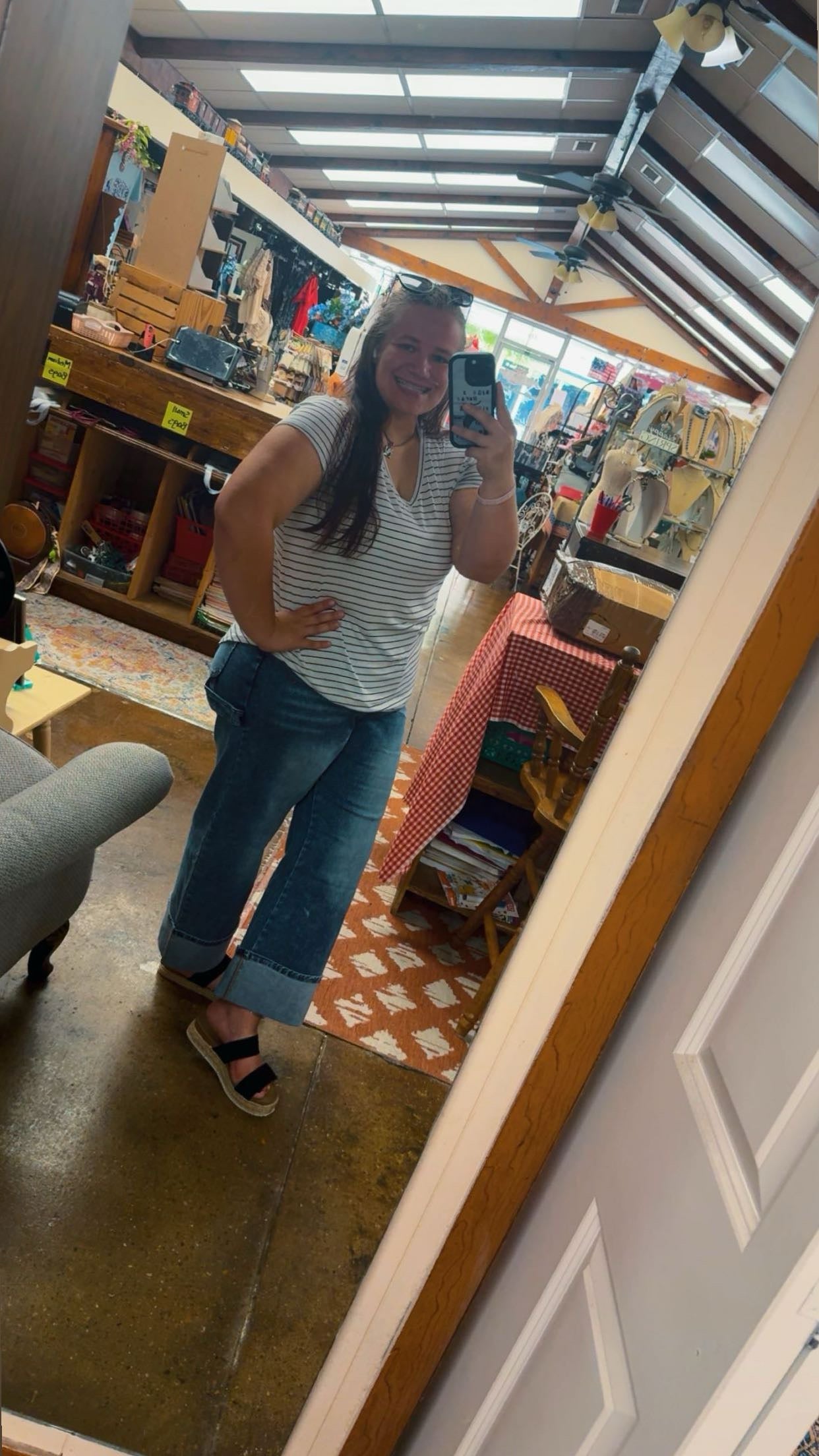 Denim Rolled Up Hem Jeans