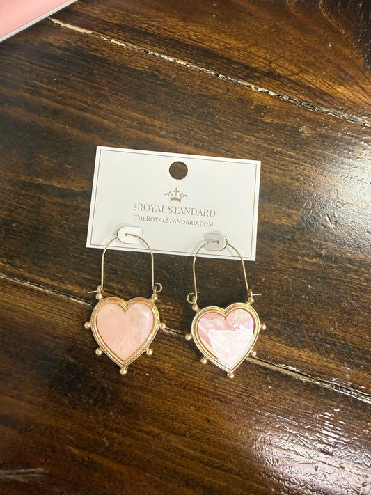 Alma Pink Heart Earrings