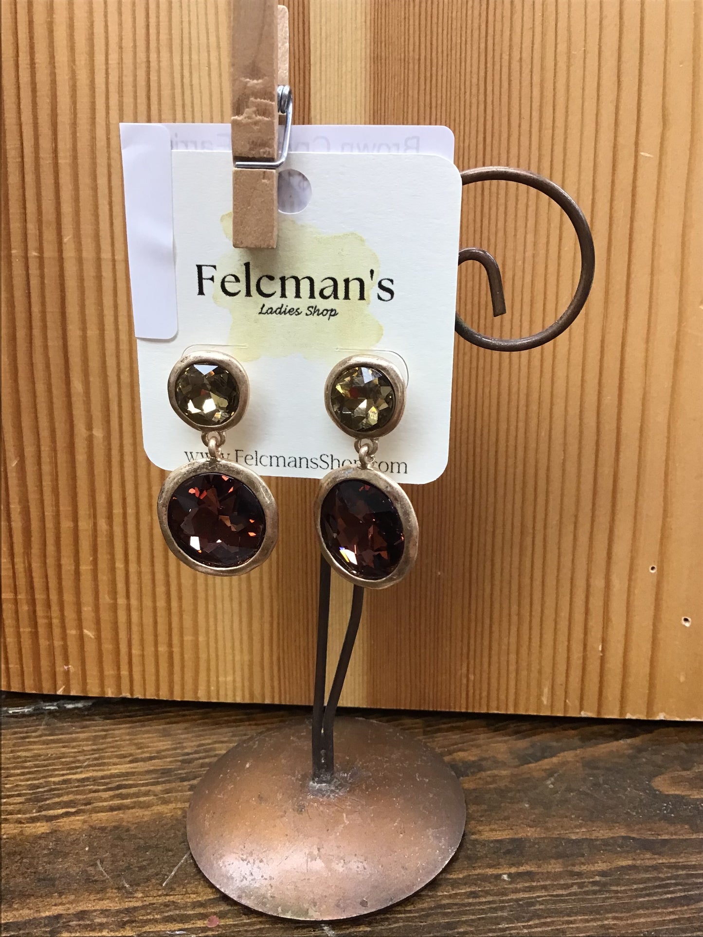 Brown Crystal Earrings