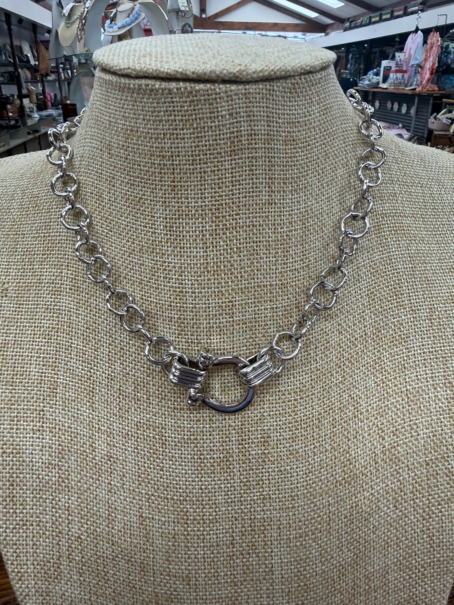Silver Chain Horseshoe Necklace