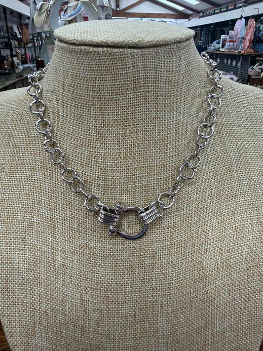 Silver Chain Horseshoe Necklace