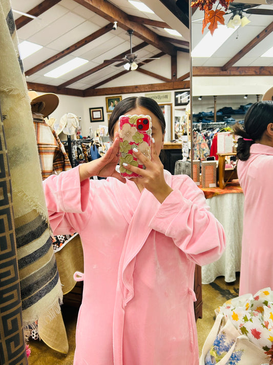 Light Pink Velvet Soft Bath Robe