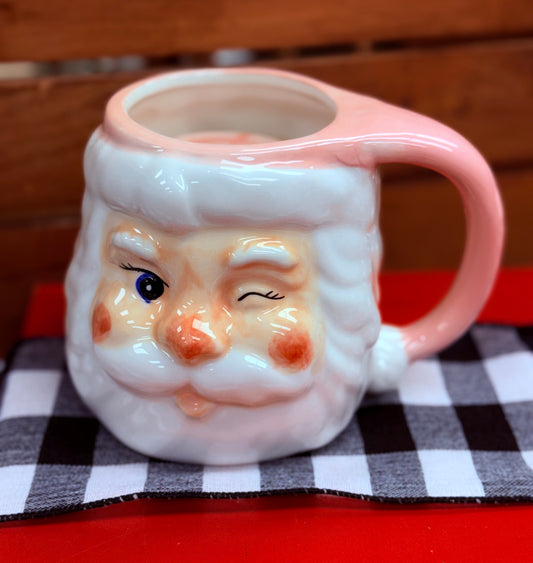 Sweet Grace Pink Santa Mug Candles