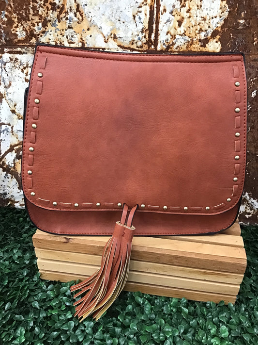 Bailey Structured Crossbody Rust