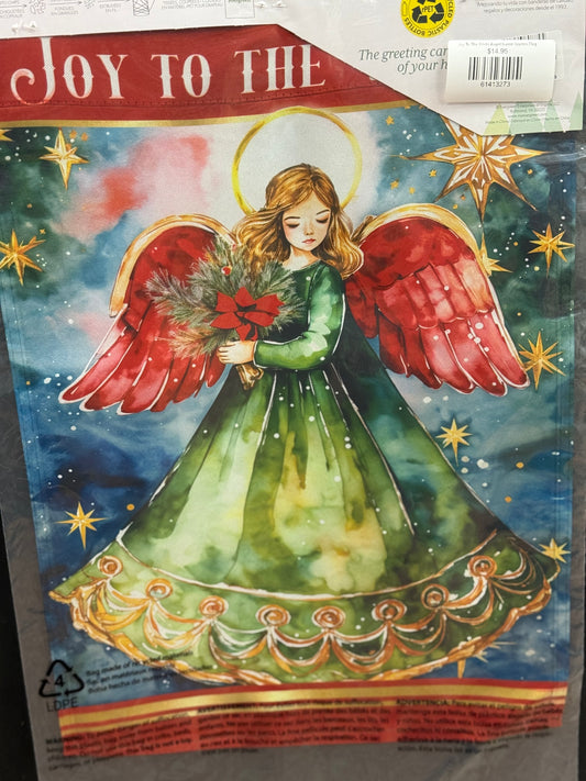 Joy To The World Angel Suede Garden Flag