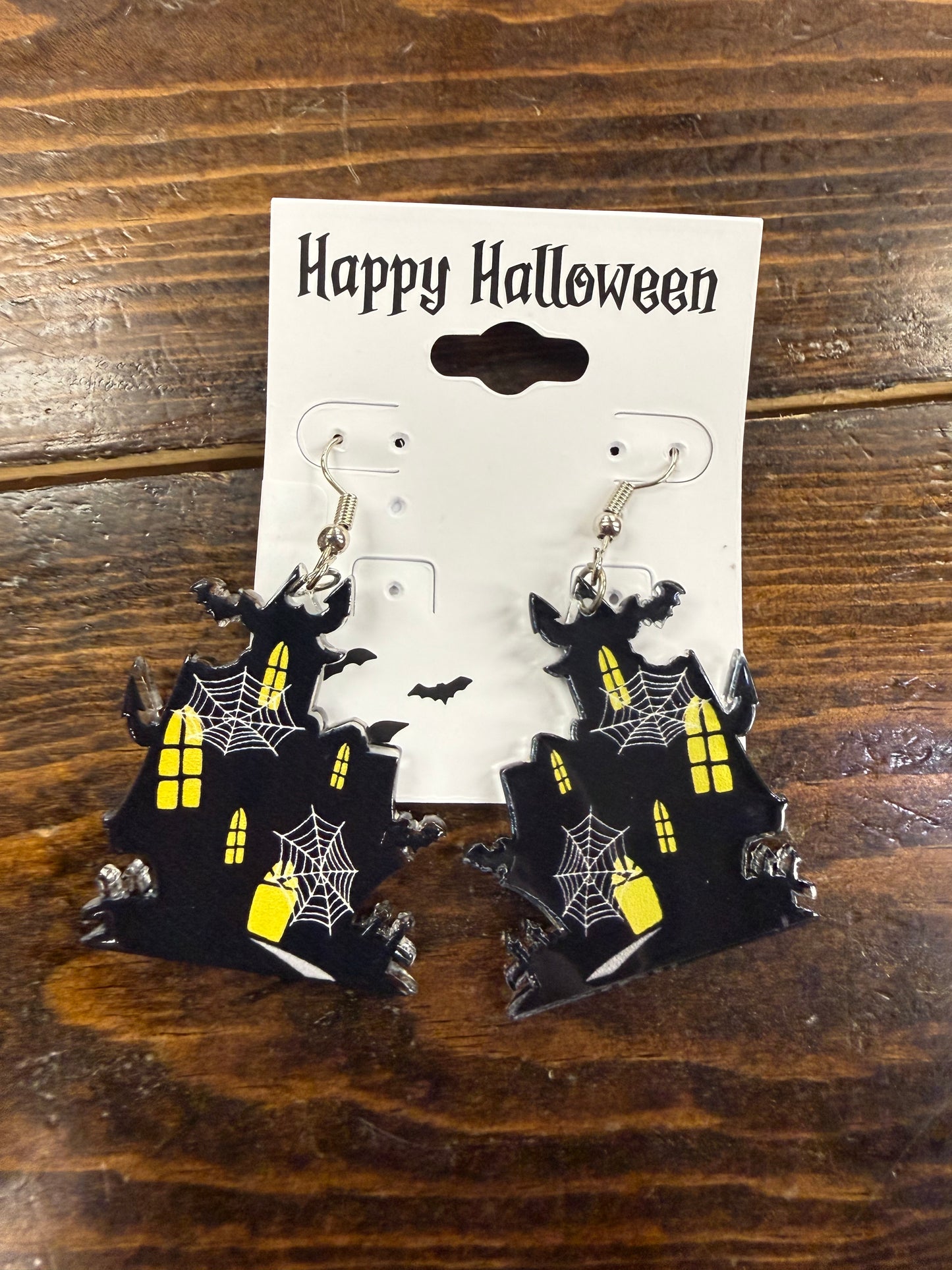 Black Haunted House Earring
