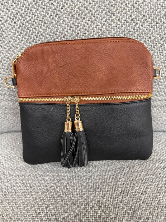 Black/Brown Tassel Crossbody