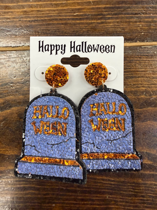 Glittered Halloween Dangled Earrings