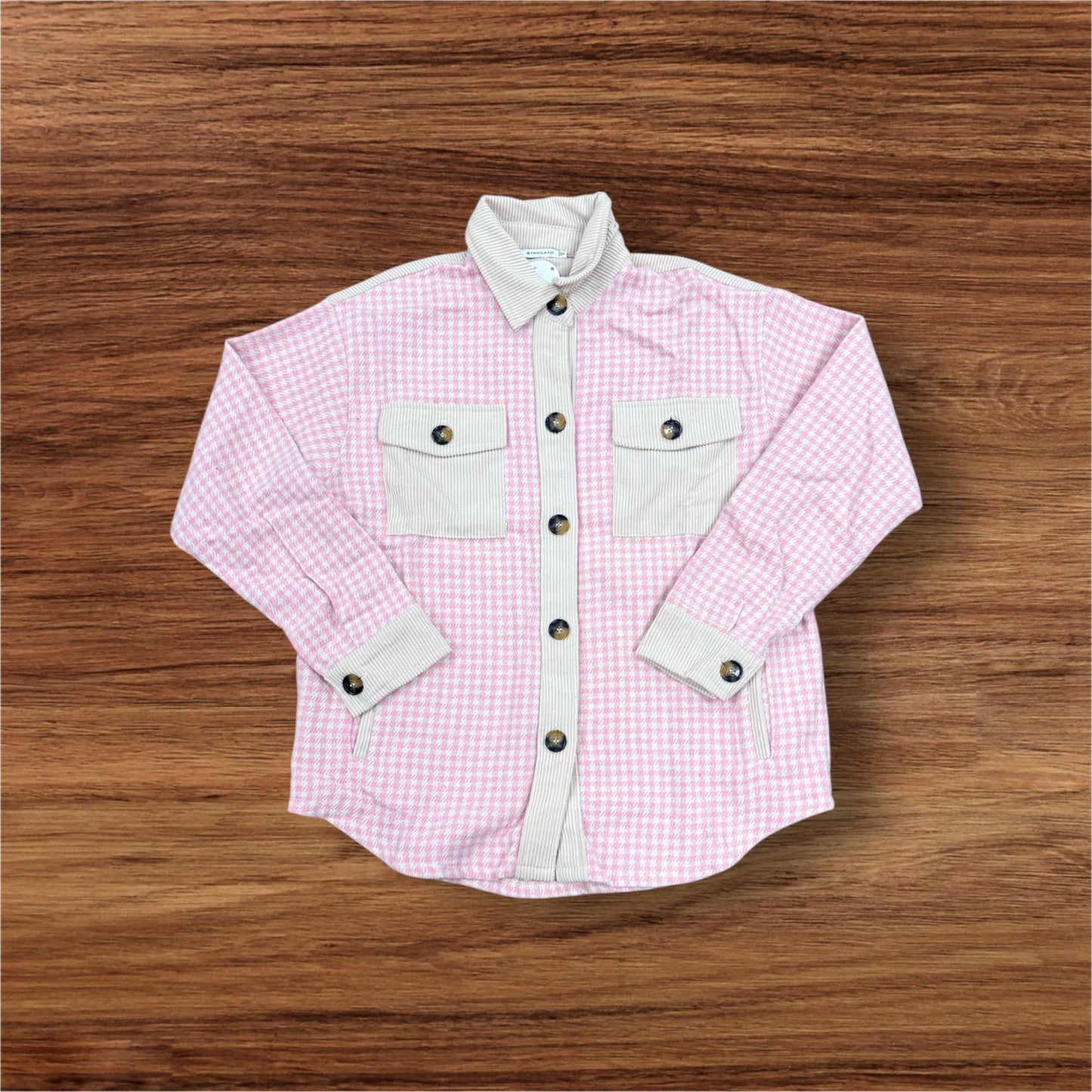 Pink Checkered Shacket.