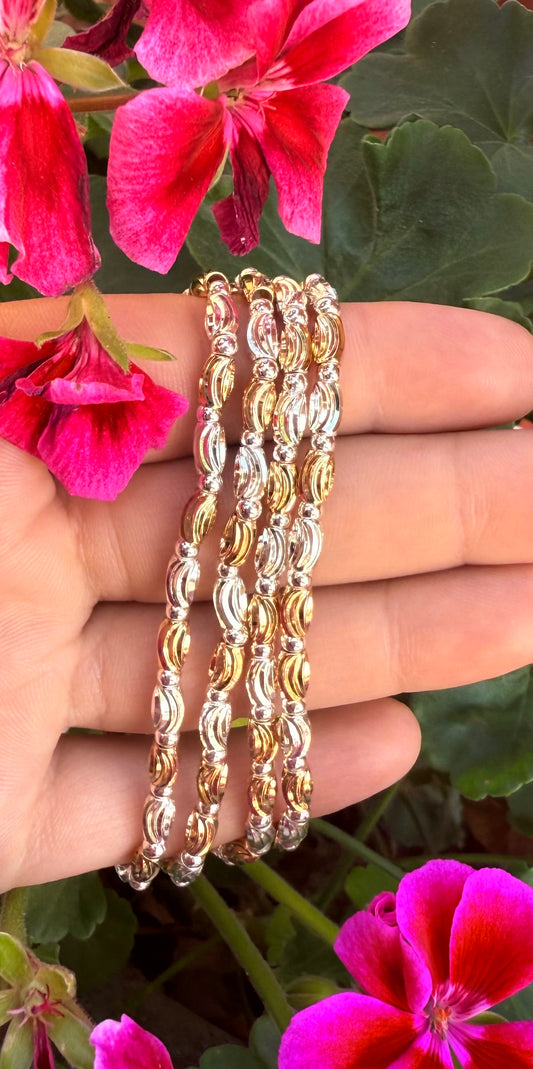 Gold/Silver Oval Stretch Bracelets