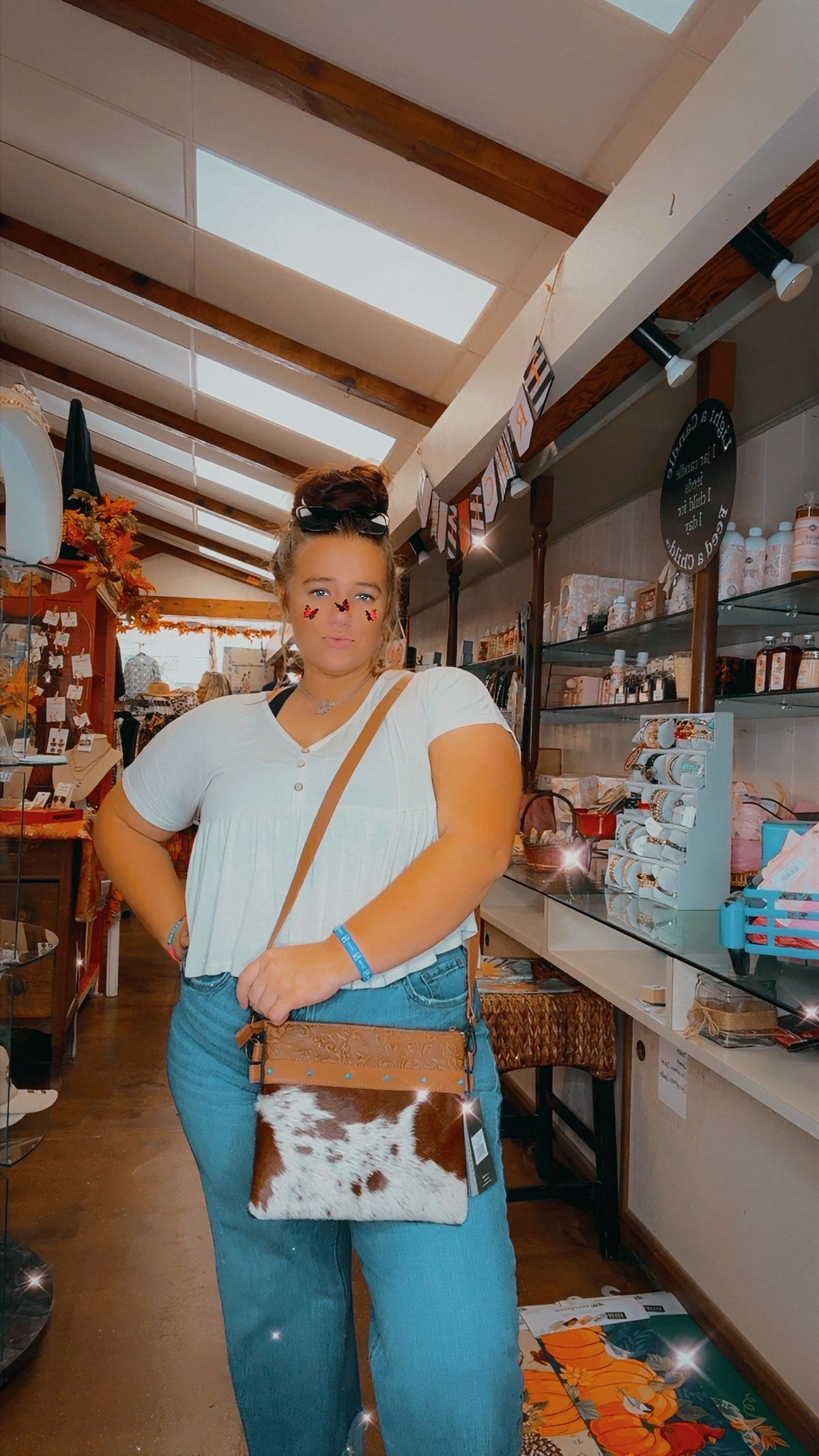Thunerpeak Concho Hairon Leather Fawn Bag