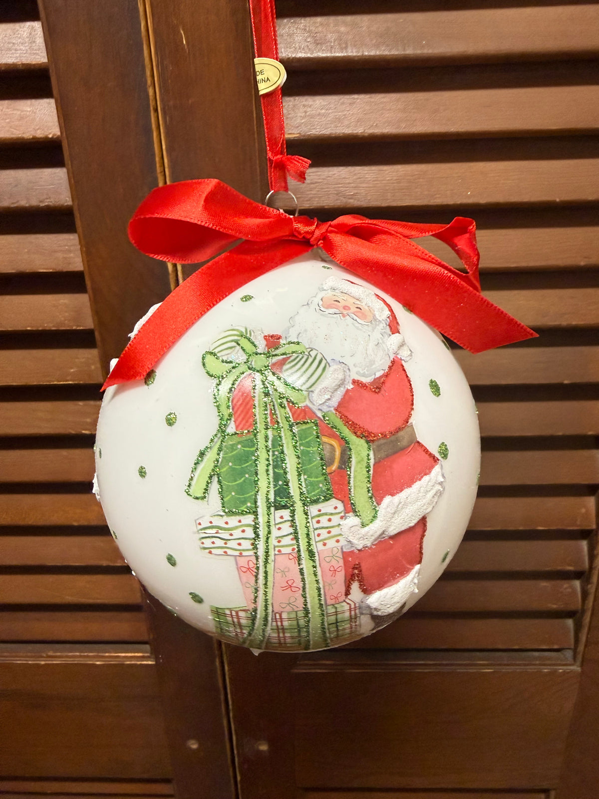 Puffy Glitter Magical Delivery Christmas Ball Ornament