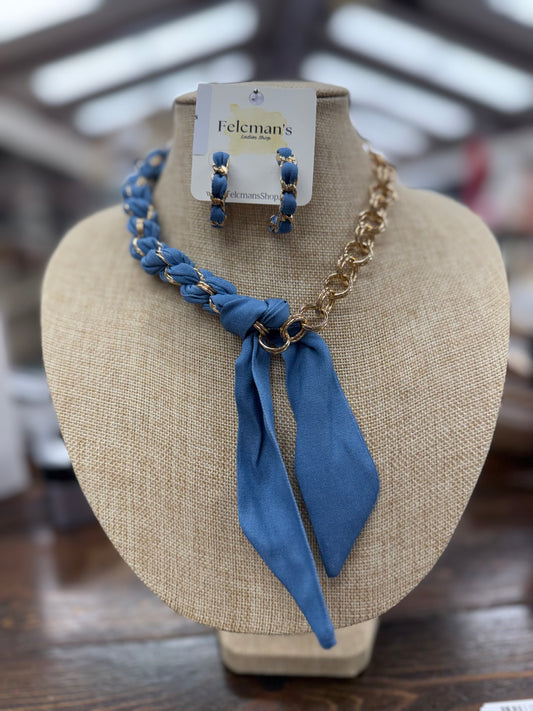 Dallas Denim Hoop Earrings