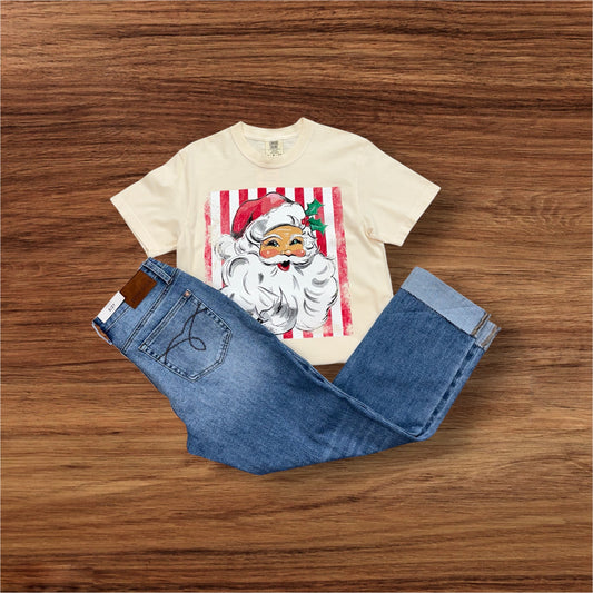 Jolly Santa On Nature Short Sleeve
