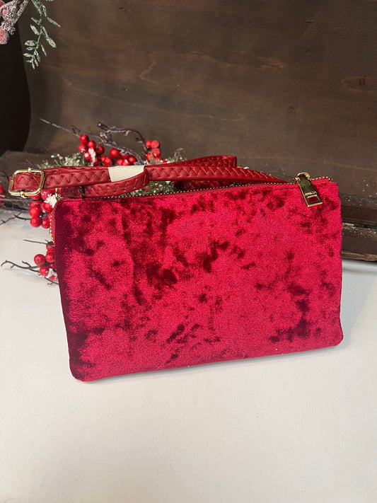 Riley Crossbody Handbag Pink/Red Velvet