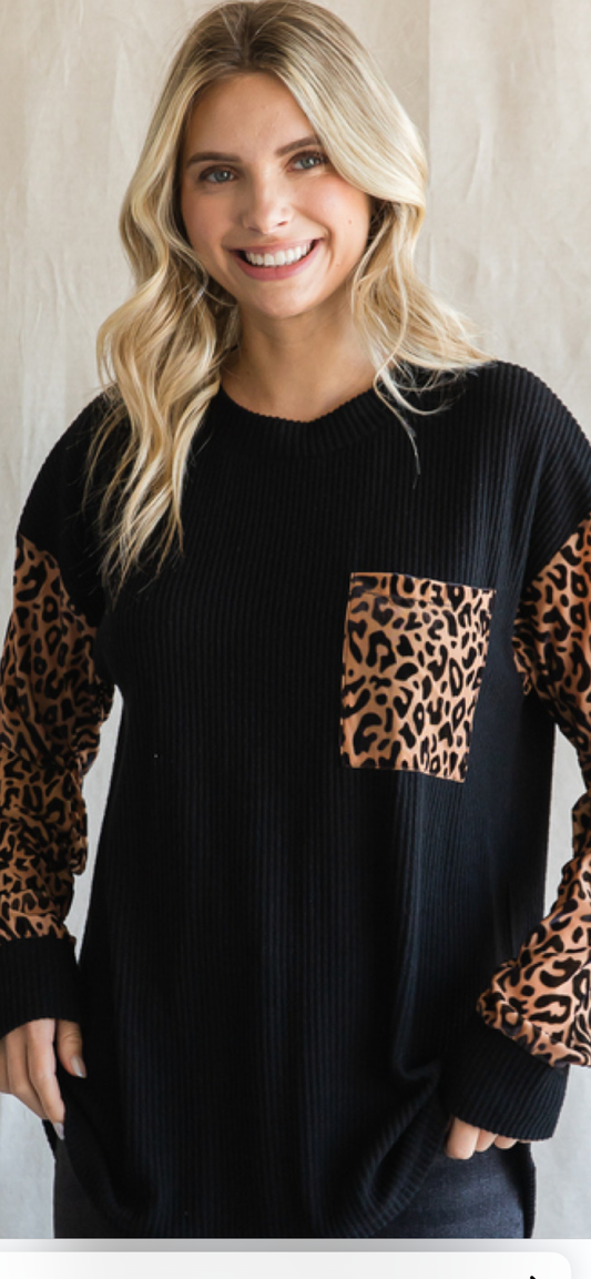 Black Sweater with Detailed Sleeves