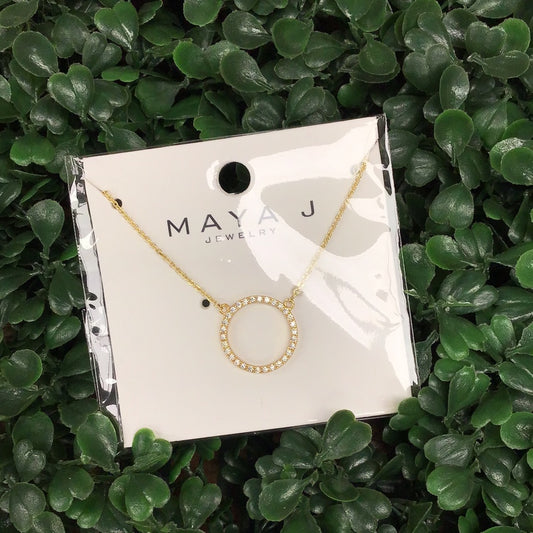 Diamond Gold Circle Necklace