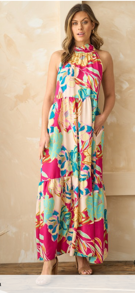 Fuchsia Floral Dress