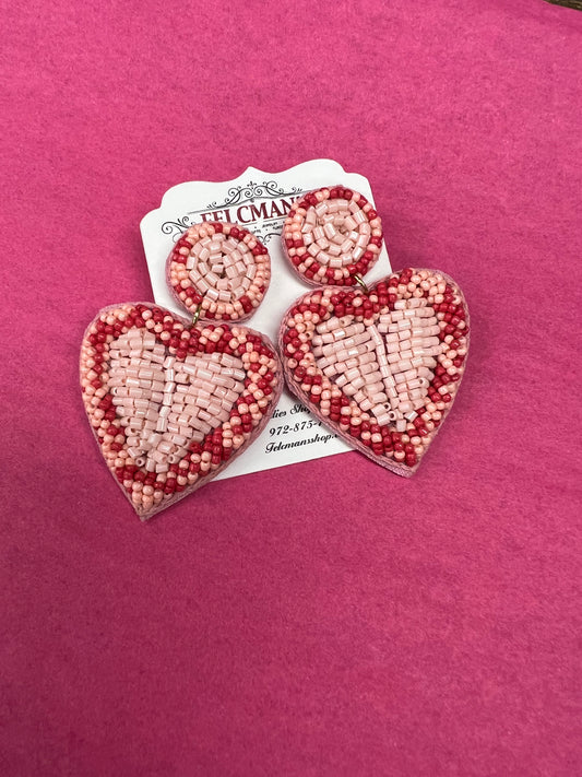 Heart Beaded Earrings